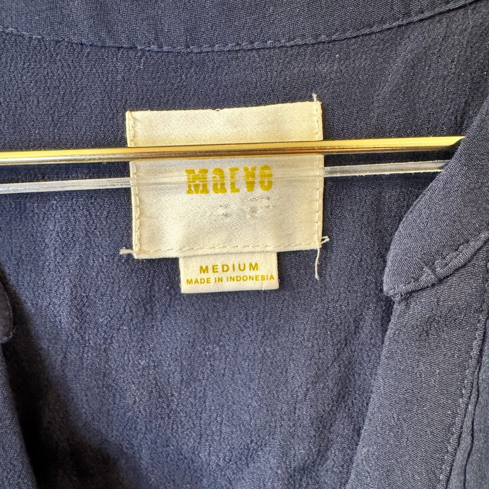 Maeve Navy Sleeveless Button-Down Dress - Picture 2 of 3